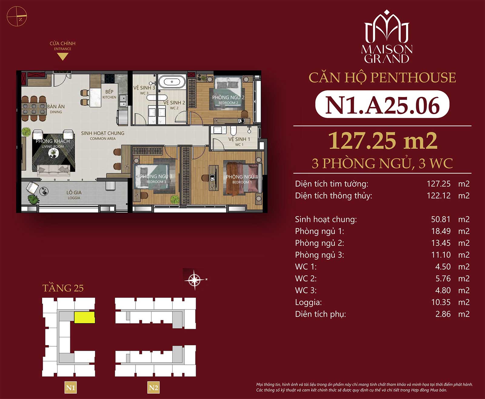 Layout Penthouse Maison Grand Phú Mỹ
